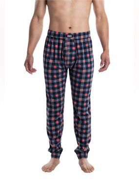 Saxx Men's Plaid Lounge Pants - Navy, Orange, Tan Size Medium